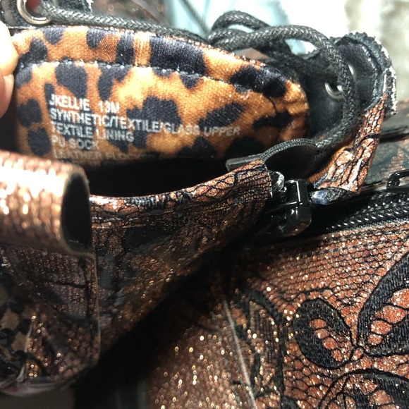 Steve Madden Brown and Black Studded Combat Boots - Picture 14 of 16